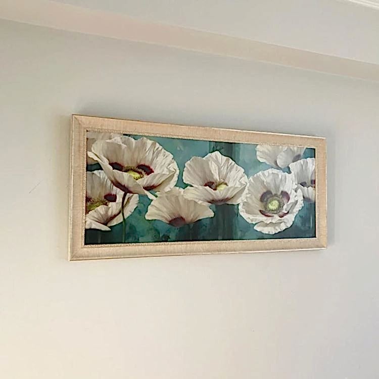 Beyaz Çiçekler Tablo 50x110 cm