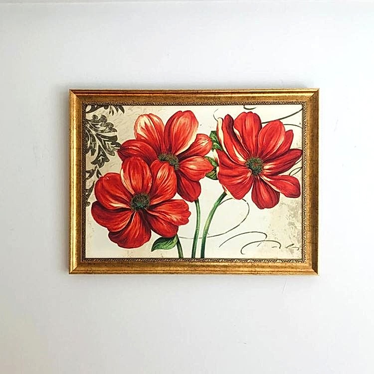 Kırmızı Çiçek Tablosu 60x80 cm