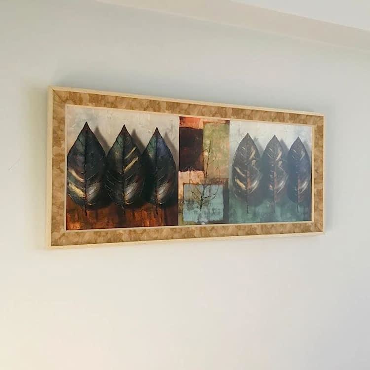 Dekoratif Yapraklar Tablo 50x110 cm
