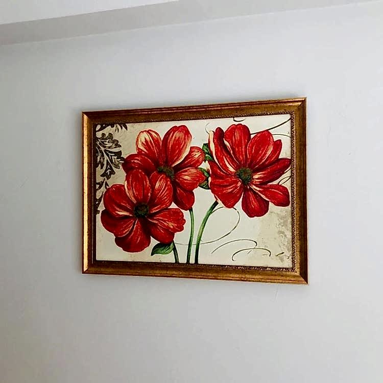 Kırmızı Çiçek Tablosu 60x80 cm