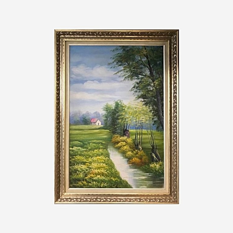 Dikey Yağlı Boya Tablo Manzara 75x105 cm