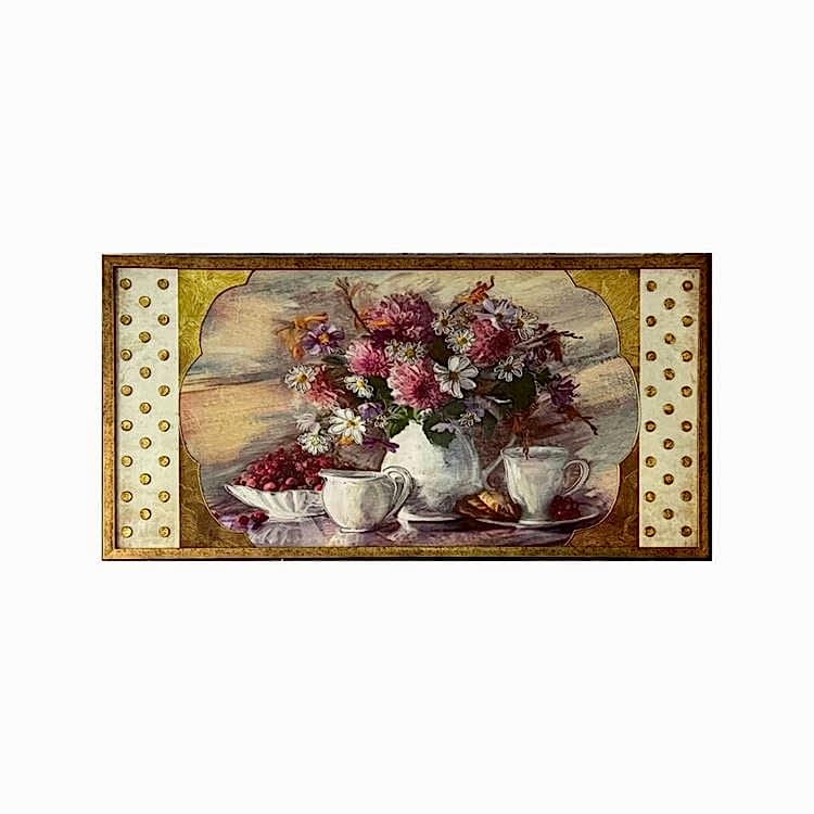 Dekoratif Tablo Çiçek 64x124 cm