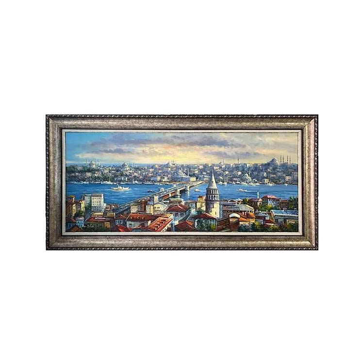 İstanbul Manzara Yağlıboya Tablo 90x120 cm