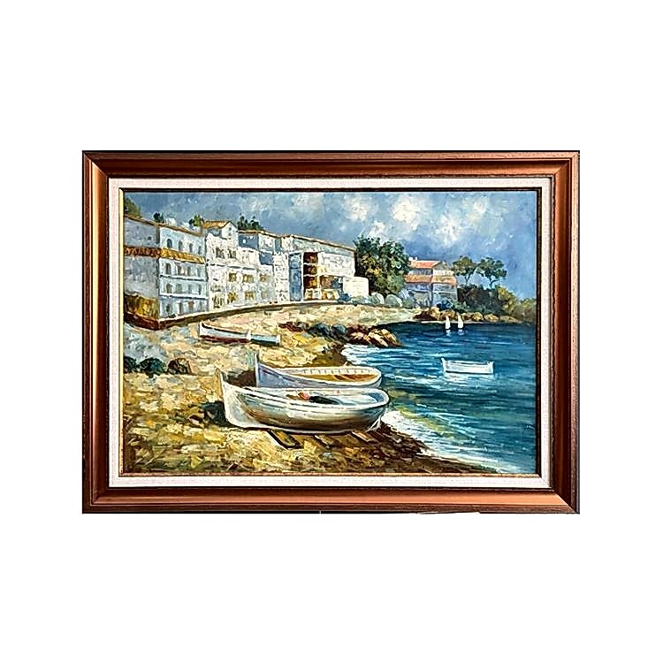 Sahil Köyü Yağlıboya Tablo 75x103 cm